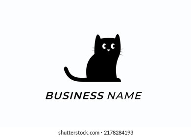 design logo creative animal black cat