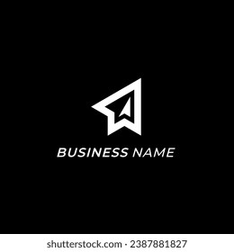 design logo creative arrow and letter A