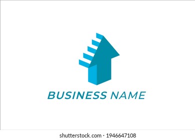 design logo creative arrow and stairs