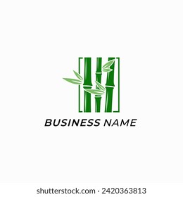 design logo creative bamboo tree