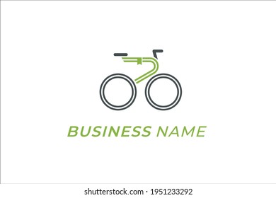 design logo creative bike and line