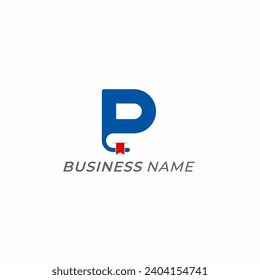 design logo creative book and letter P