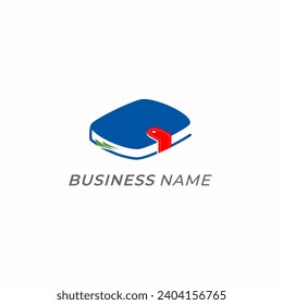 logo de diseño libro creativo y cartera