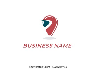 design logo creative boomerang and gps