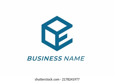 design logo creative box and letter E