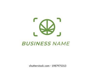 Design-Logo-Kreativkamera und Cannabis