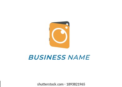 design logo creative camera combine book