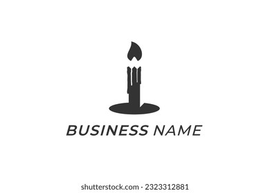 design logo creative candle and pencil