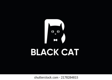 design logo creative cat and letter B