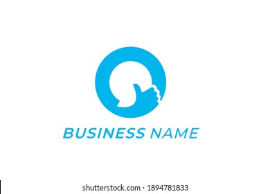 design logo creative chat bubble and like