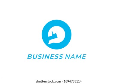 design logo creative chat bubble and thumb