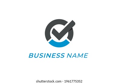 logotipo de diseño lista de comprobación creativa y letra O