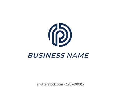 design logo creative circle letter P and D