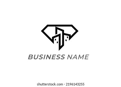 design logo creative city and diamond
