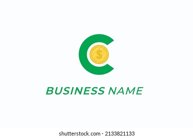 design logo creative coin and letter C