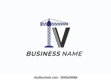 design logo creative construction and letter V
