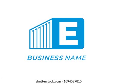 Design Logo Creative Container And Letter E