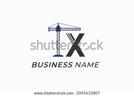 design logo creative crane and letter X