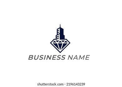 design logo creative diamond and city tower