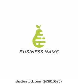 design logo creative digital pear fruit
