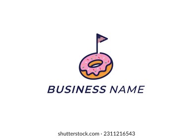 design logo creative donuts and flag