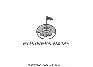 design logo creative donuts and flag hole