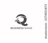 design logo creative eagle and letter Q