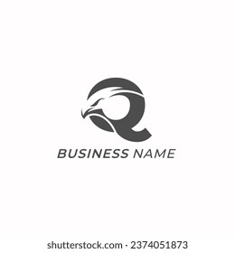 design logo creative eagle and letter Q