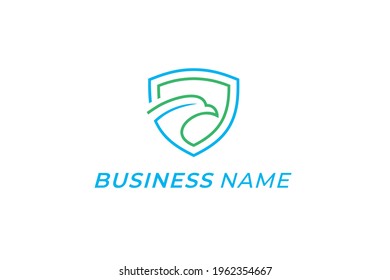 design logo creative eagle and shield
