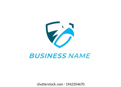 design logo creative eagle and shield