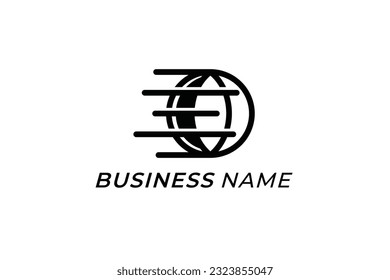 design logo creative earth and line