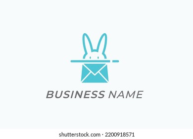 design logo creative email and head rabbit