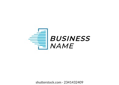 design logo creative eye line and square
