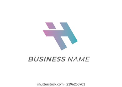 logotipo de diseño letra rápida creativa H