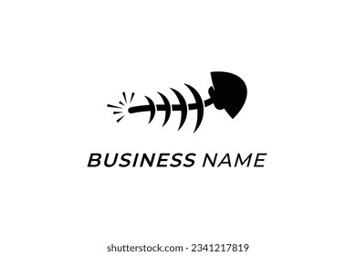 design logo creative fish and bone