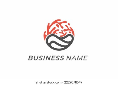 design logo creative flora coral reef