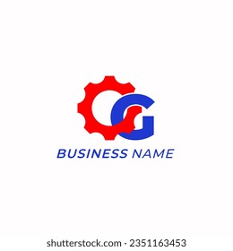 diseño logotipo máquina de artes creativas y letra G