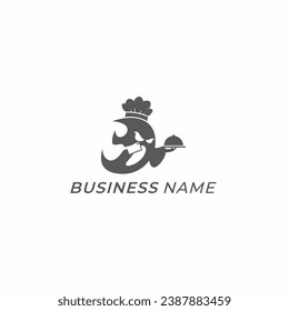 design logo creative ghost and cook