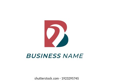 design logo creative GPS location and letter B