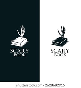 design logo creative hand zombie open the book