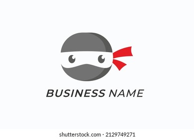 logotipo de diseño cabeza creativa ninja