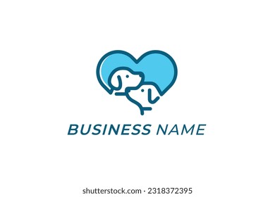 design logo creative heart and dog