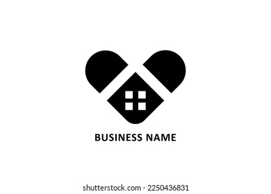 Design logo creative heart house. Heart Real estate.