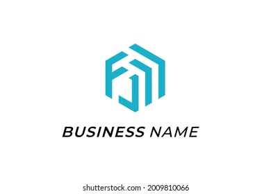 design logo creative hexagon and letter F