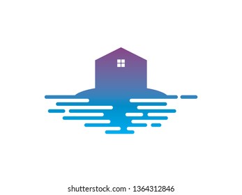 design logo creative home and lake
