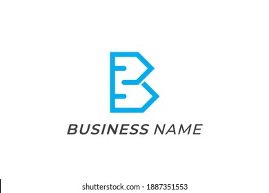 design logo creative home and letter B