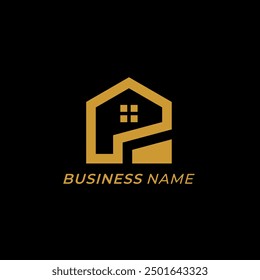 design logo creative home and letter P