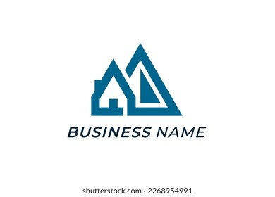 design logo creative home and mountain