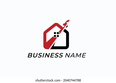 diseño logotipo hogar creativo y lanzamiento de cohetes