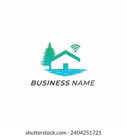 Design-Logo kreatives Zuhause und WiFi